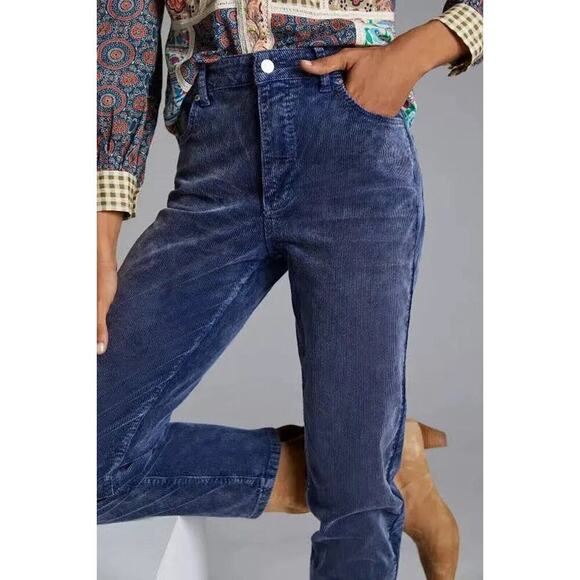 Anthropologie Pilcro 29 Vintage‎ Straight Corduroy Pants Jeans Blue Corduroy - Picture 9 of 13